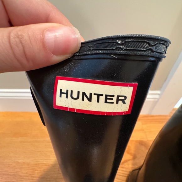 Hunter Glossy Black Rain Boots Tall - Picture 7 of 8
